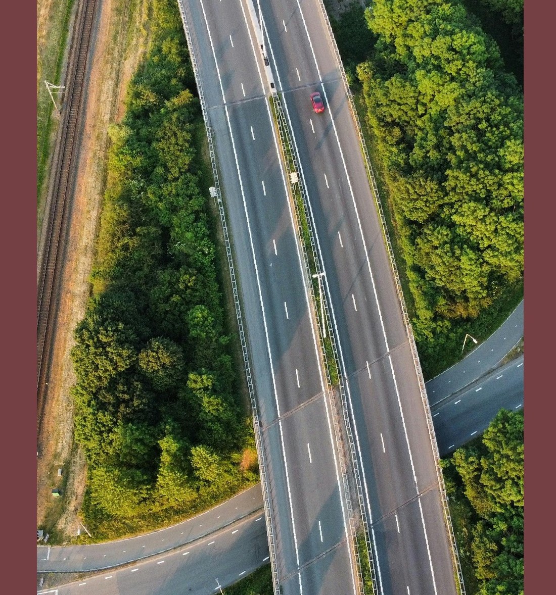 Aerial view of highway connectivity